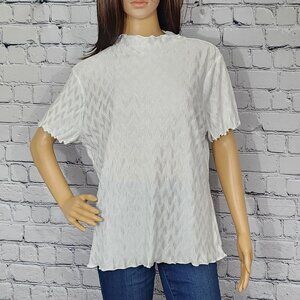 2/$30 NWOT Halogen White Short Sleeve Blouse Size X1